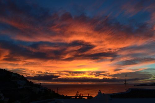 dramatic red sky