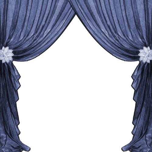 Drapes, Curtains Blue Clipart