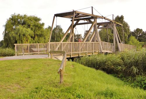 drawbridge bridge wooden bridge