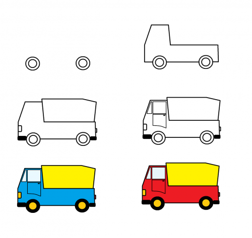 drawing truck car