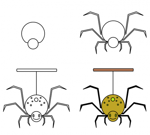drawing spider scary