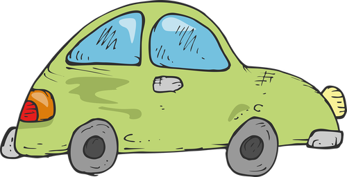 drawing  green car  childrens car