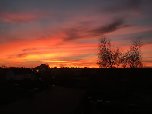 drebkau sunset red clouds