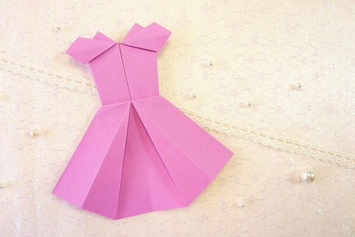 dress  origami  pink