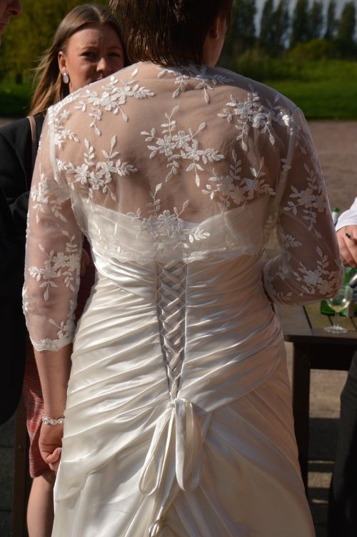 dress behind wedding