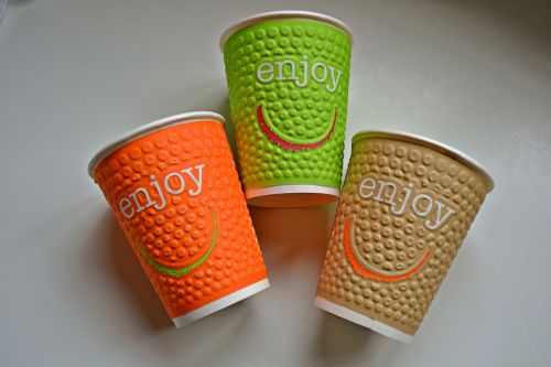 drinking cups cardboard coloured