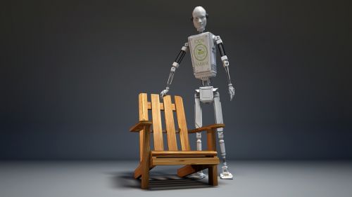 droid robot grey