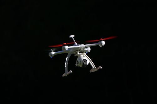 drone quadrocopter black background