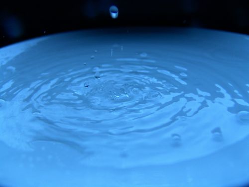 drop of water blue water