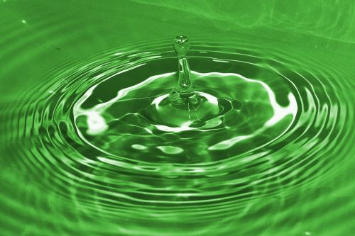 drop of water green wave