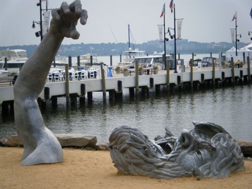 drowning man sculpture