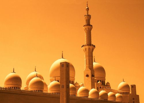 dubai mosque orange