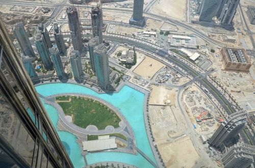 dubai aerial view skyscraper