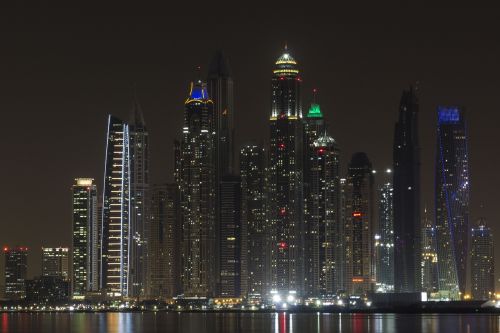 dubai night skyscraper