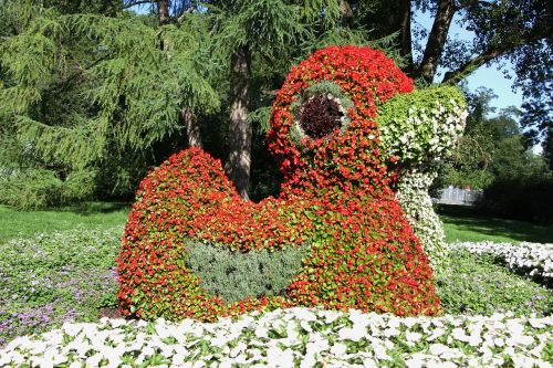 duck figure flowers