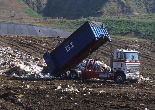 dump truck landfill disposal