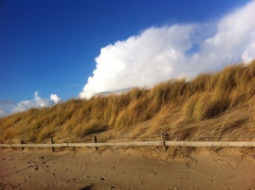 dunes clouds beach