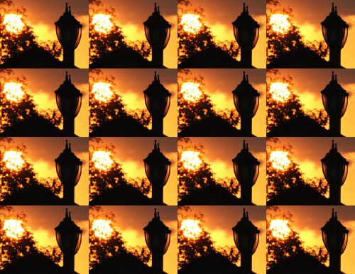 Duplication Of Lamp Against Sunset