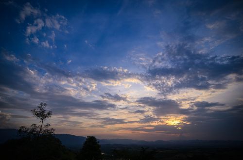 dusk sunset landscape