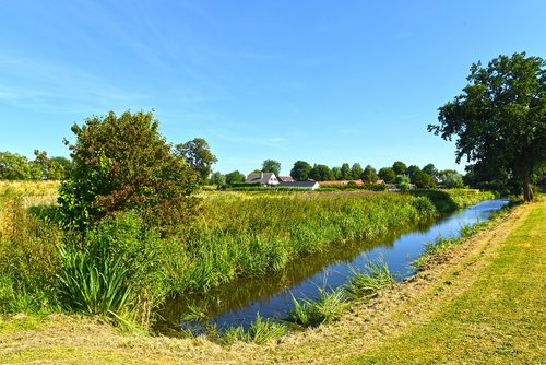 dutch landscape  polder  waterway