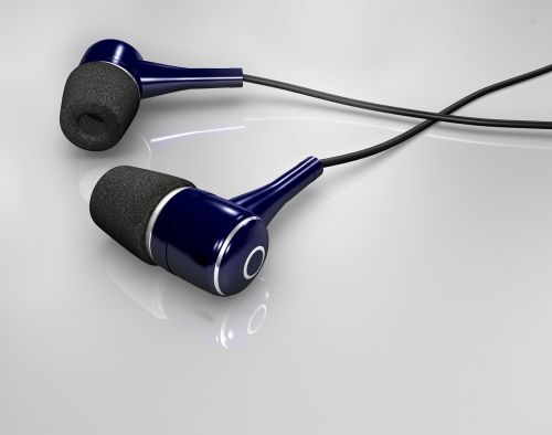 earphones blue sound