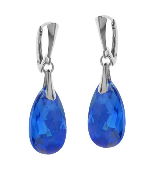 earrings silver sapphire