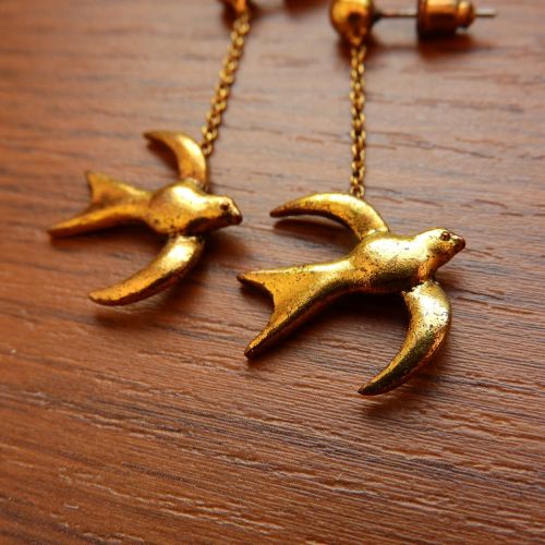 earrings swallows gold earrings