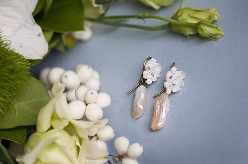 earrings  pearl  spring