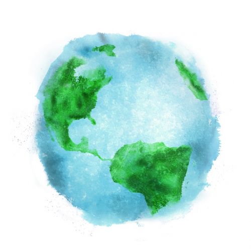 earth globe watercolors