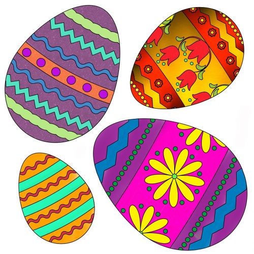 easter eggs colourful