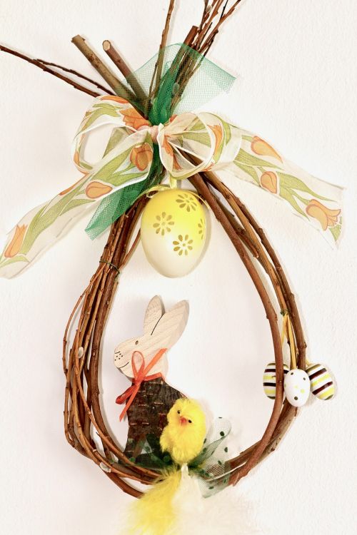 easter wall decoration willow bow