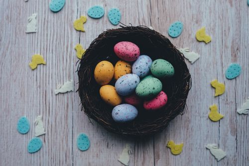 easter eggs basket