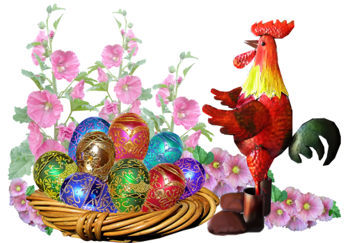 easter rooster eggs