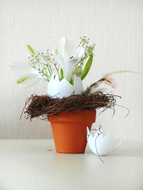easter flowerpot floral arrangement