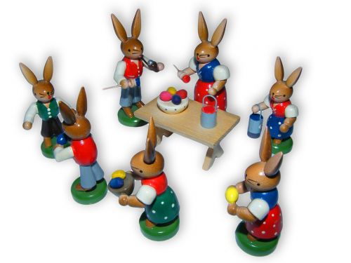 easter bunny figures colorful