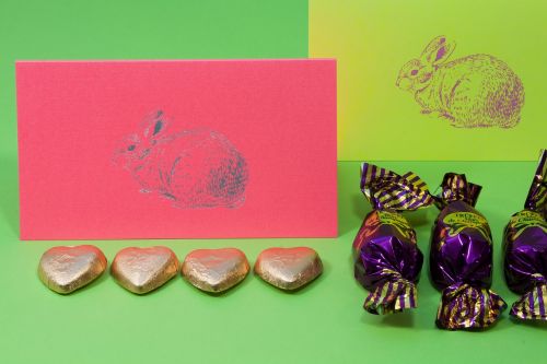 easter bunny chocolate pralines gold hearts