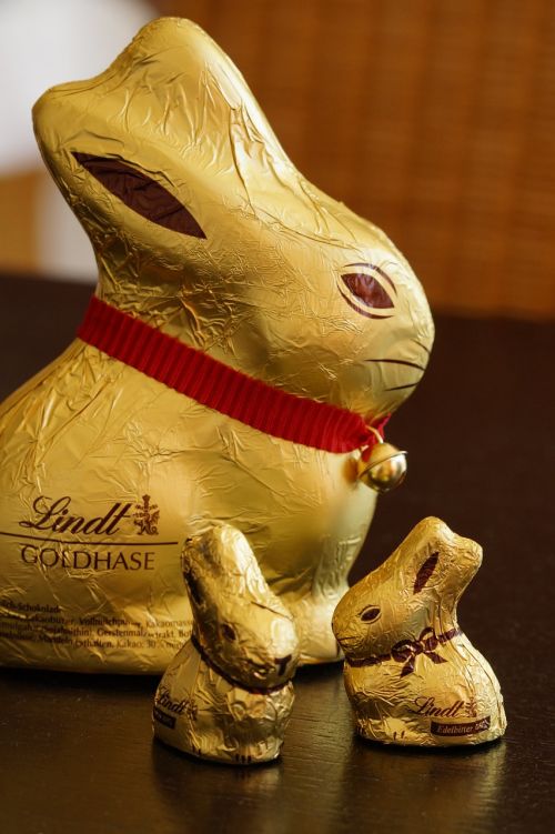 easter bunny rabbit gold foil