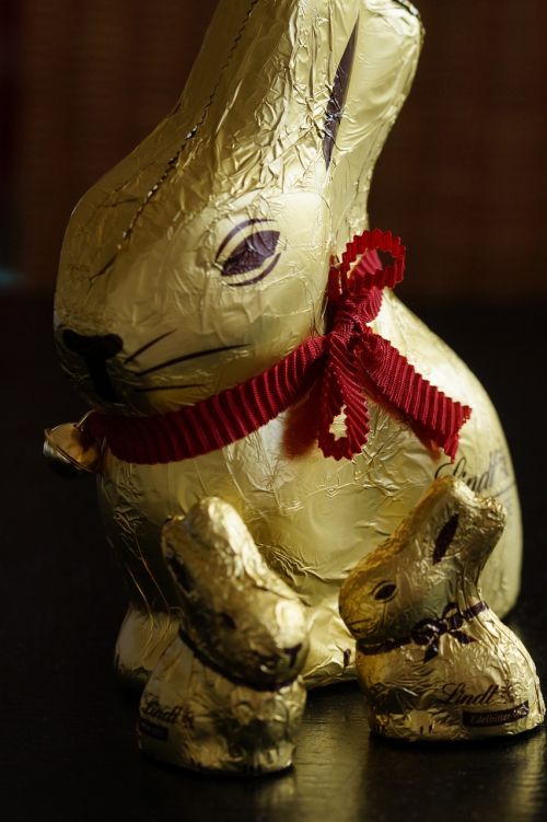 easter bunny rabbit gold foil