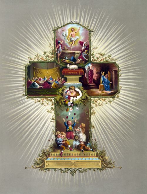 Easter Cross Religious Card