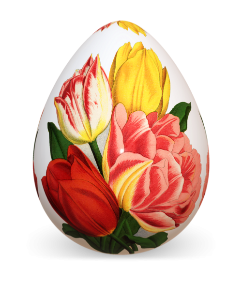 easter egg colorful tulips
