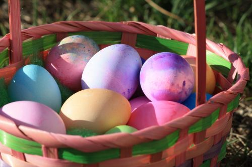 easter eggs multicoloured basket
