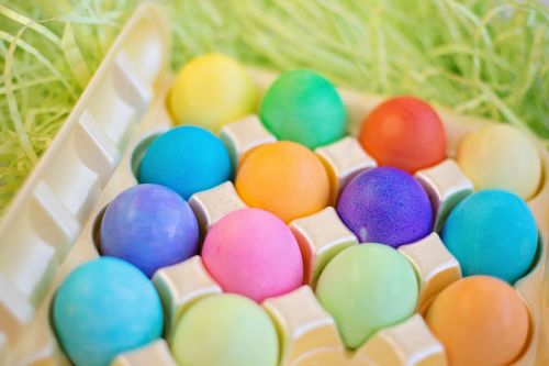 easter eggs colorful pastels