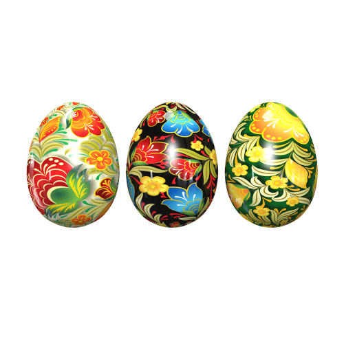 easter eggs of chickens painted eggs