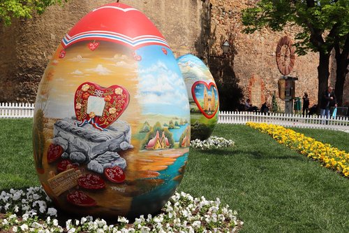 easter eggs  croatian naive art  traditional