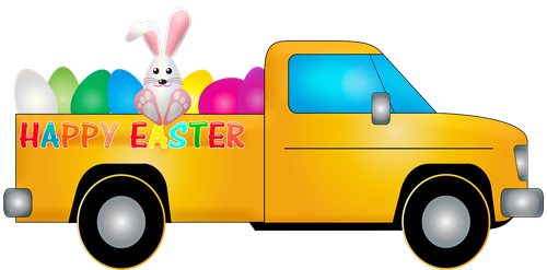 easter truck  easter  rabbit