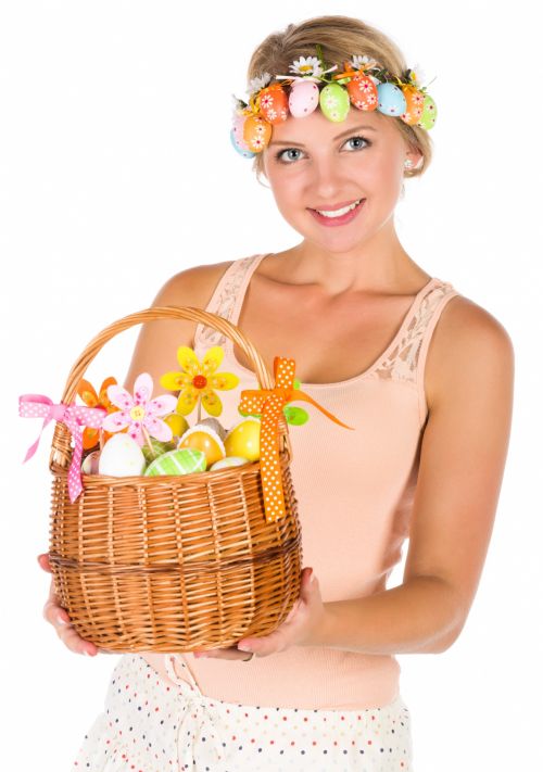 Easter Woman And Basket