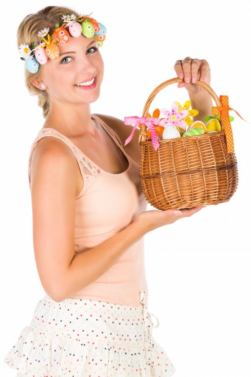 Easter Woman And Basket