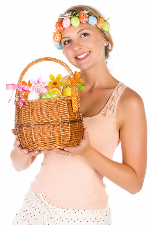 Easter Woman And Basket