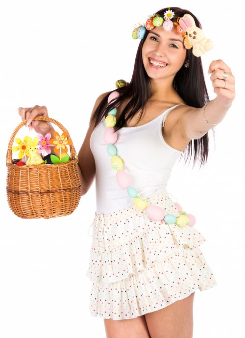 Easter Woman And Basket