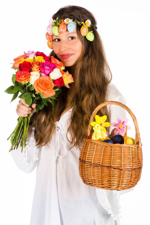 Easter Woman And Basket